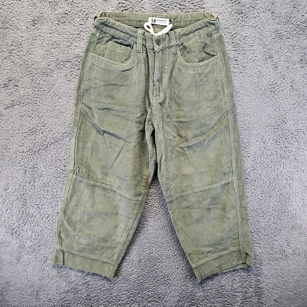 Vintage Monet Skateboards Clipper Corduroy Skate Pants Mens 28 Olive Green Baggy